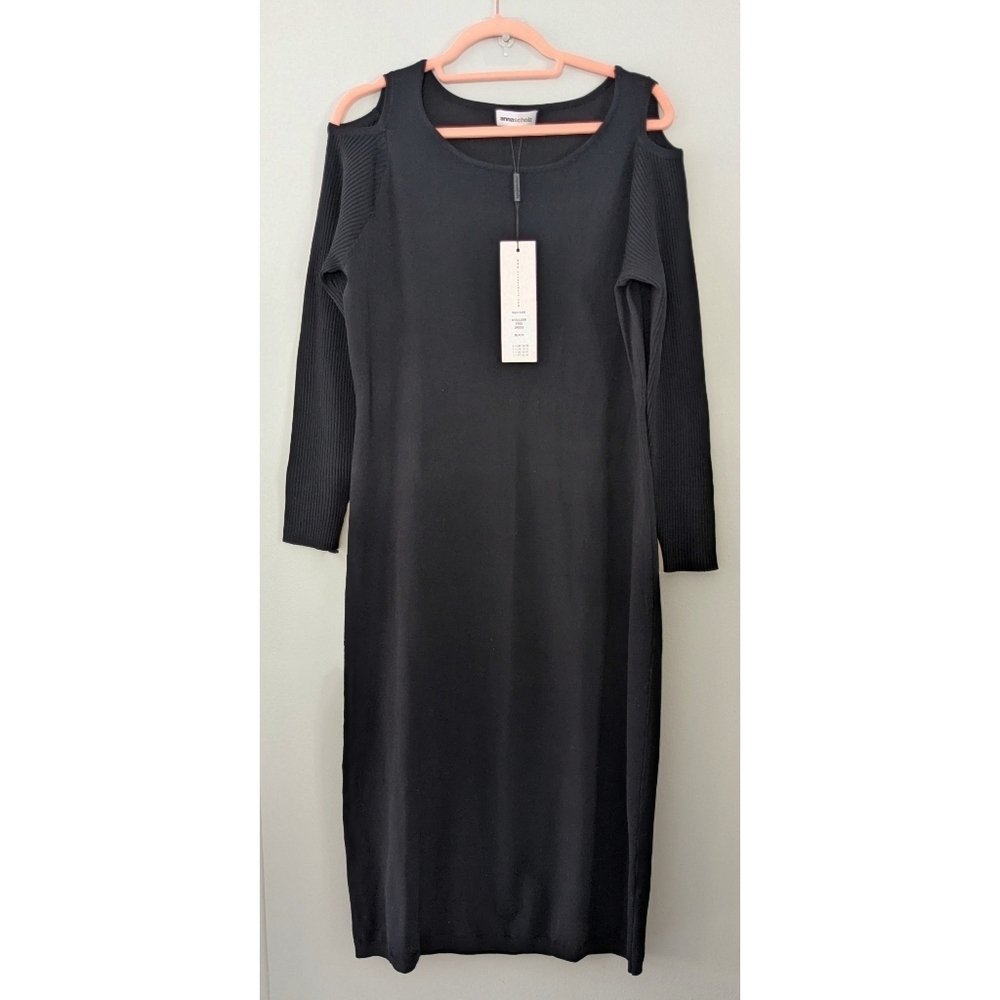 Anna Scholz Cold Shoulder Midi Dress